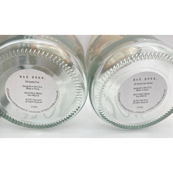 Rae Dunn Three Piece Combo - Clock and Two Jars Holly and Jolly - Picture 7 of 9